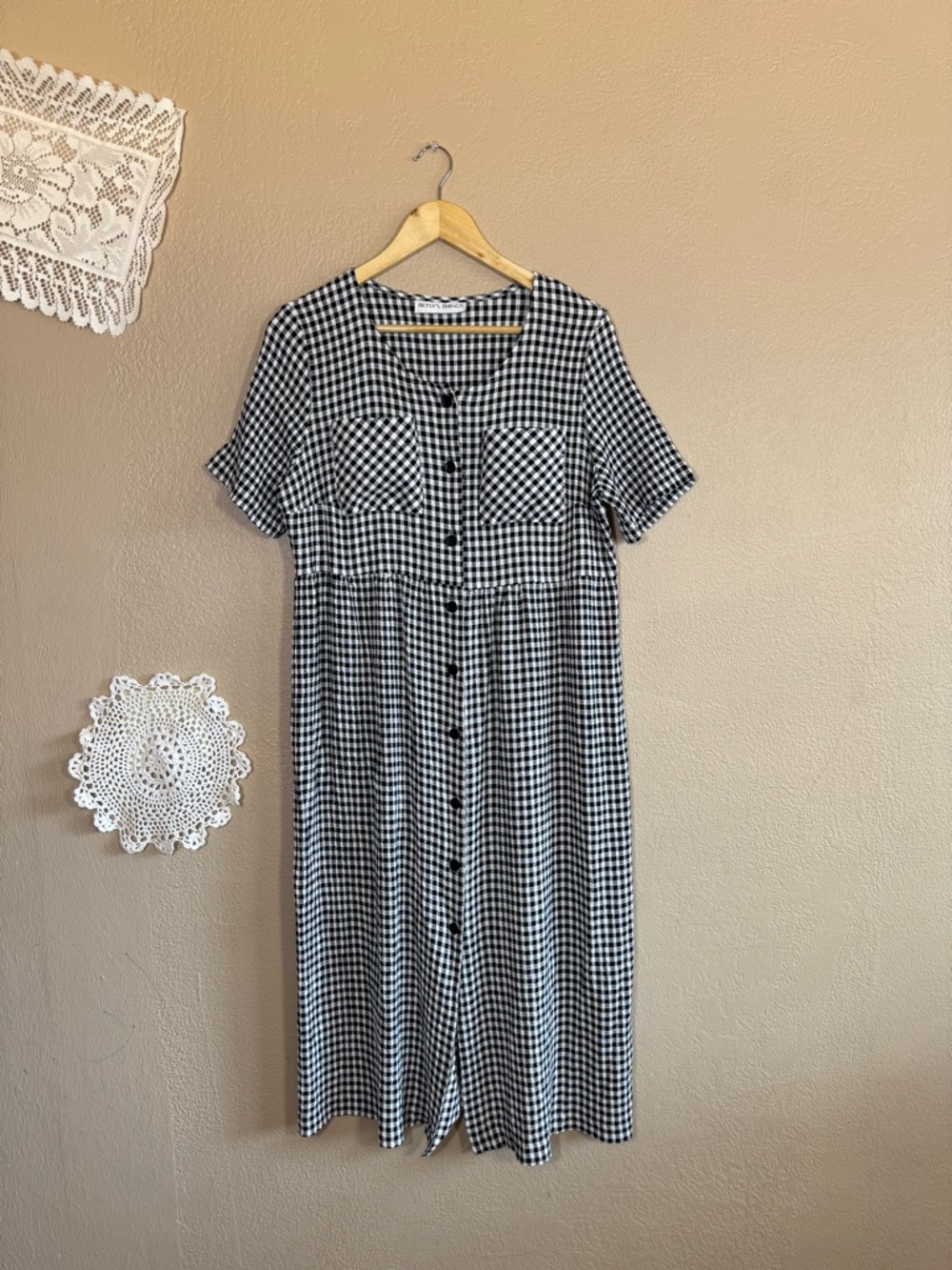 BETSY’S THINGS | Vintage Gingham Button Down Midi Dress | Size 14
